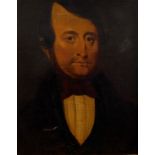 19thC British School. Head and shoulder portrait of a gentleman, oil on canvas laid on board,