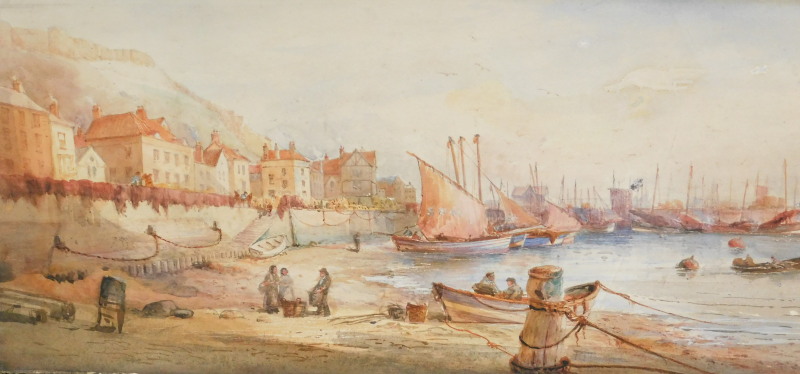 19th/20thC British School. Scarborough harbour, watercolour, titled and dated 1911 verso, 27cm x