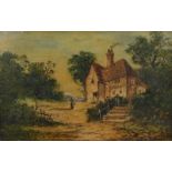 F W Jackson (19thC). Cottage in rural landscape, oil on canvas, signed and dated 1880 verso, 18.