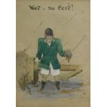 Cuthbert Bradley (1861-1943). Wot-No Feet! watercolour, initialled and titled, 16cm x 11cm.
