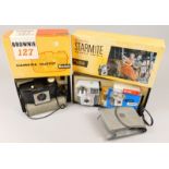 A Kodak Brownie 127 kit camera, with box, original case etc., and a Kodak Starmite 127 roll film