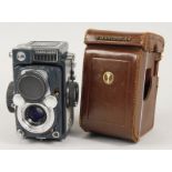 A Yashica 44LM 1960s camera, in original case