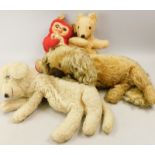 Three Farnell bears nightdress cases etc., to include bears, a sheep and a red and white sleeping