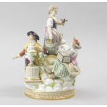 A late 19th/early 20thC Meissen figure group, possibly modelled by Michel Victor Acier in the form