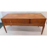 A 19thC mahogany sideboard, the rectangular inlaid top with wide cross banding raised above frieze