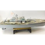 A scale model remote control warship, 90cm long