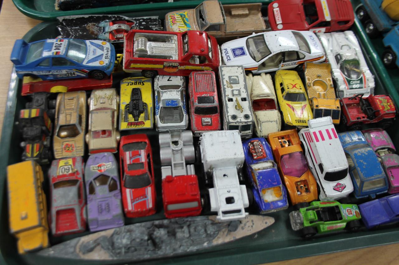 Various die-cast vehicles, to include car transporter, 40cm wide, cars, Corgi fire truck, various - Image 3 of 5