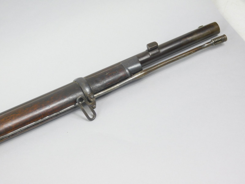 A mid 19thC Tower percussion rifle, with articulated metal trigger marked Tower 1862, ramrod and - Image 3 of 4