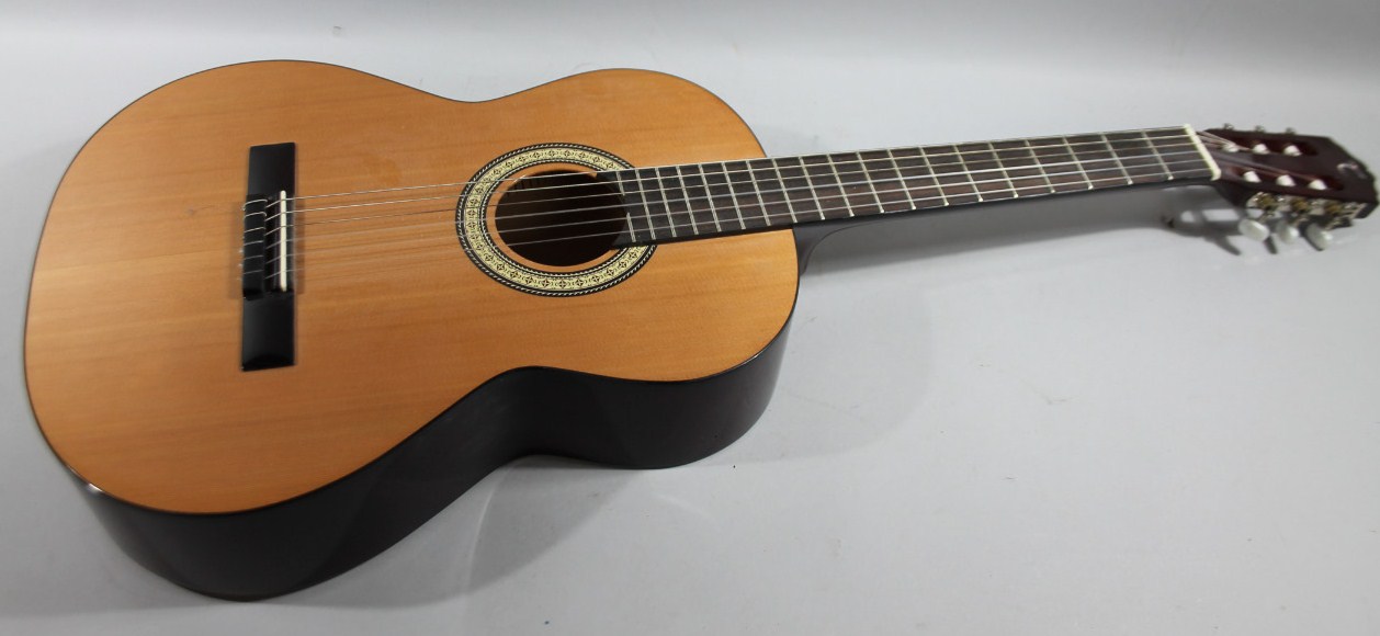 A Discovery Tanglewood acoustic six string guitar DVT44STNA, with interior label, 100cm wide.