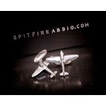 Spitfire cuff links and badge