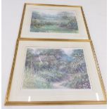 Hilary Scoffield. The Glory of the Garden, signed, limited edition print number 149 of 600 with back