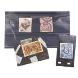 A lilac back 2/6 GB stamp, with CDDG margin, a purple back 2/6 stamp, ½gram postage with New