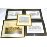 A coloured print of Venice, and various other prints, to include John Western, Cotswold scenes and a