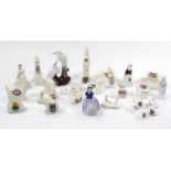 Various souvenir crested china, to include arc Cardiff, Goss Stratford jug, 7cm high, etc. (a