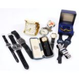 A quantity of gents wrist watches and pocket watch, to include Ben Sherman watch, FA Cup watch,