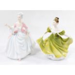 Two Royal Doulton figures, comprising Diana HN3266 Peggy Davis figure, 22cm high, and Lynne