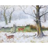 B G Ward (20thC). Lincolnshire Winter Landscape, oil on board, signed and dated 1975, 36cm x 45cm.