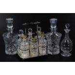 Various 20thC crystal, to include two glass decanters, each of cylindrical outline, with shaped