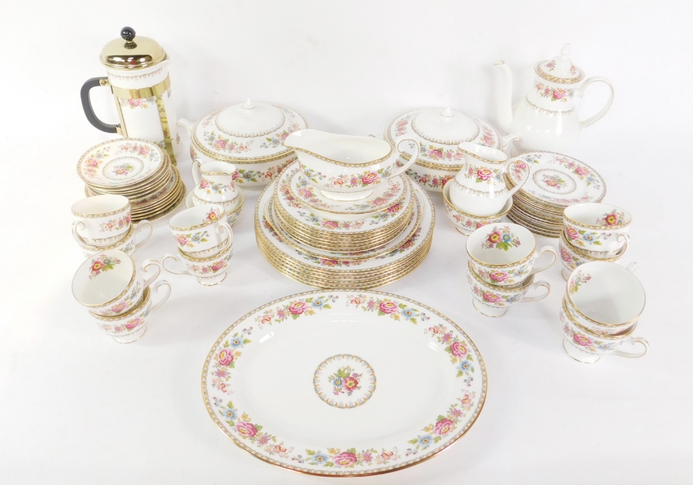 A Royal Grafton porcelain part dinner tea and coffee service, decorated in the Malvern pattern,