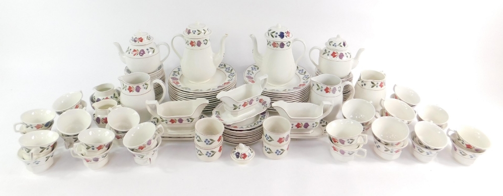 An Adams ironstone part dinner tea and coffee service decorated in the Old Colonial pattern,