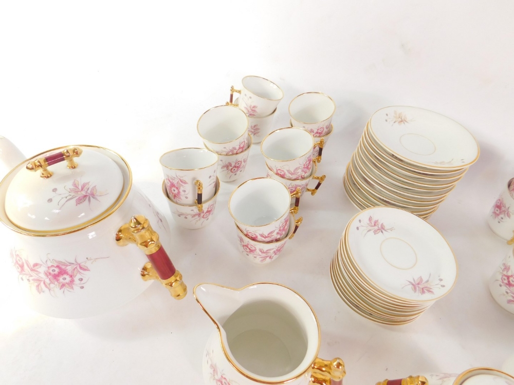 An Altwasser porcelain tea and coffee service, decorated with floral sprays, comprising a teapot, - Image 3 of 4