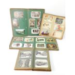 Four albums of Edwardian sentimental and topographical postcards, together with photo cards and