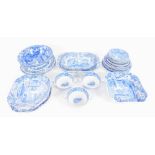 A group of Copeland Spode pottery, transfer decorated in blue and white in the Italian pattern,