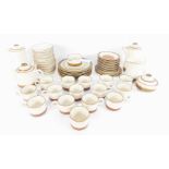 A group of Denby pottery dinner tea and coffee wares, decorated in the Potter's Wheel pattern,