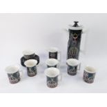 A Portmeirion pottery part coffee service decorated in the Magic City pattern, designed by Susan