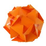 A 1970's orange plastic kit form ceiling light, of angular circular form, 39cm diameter.