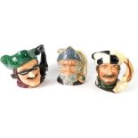 Three large Royal Doulton character jugs, comprising Don Quixote, D6455, Dick Turpin, D6528, and