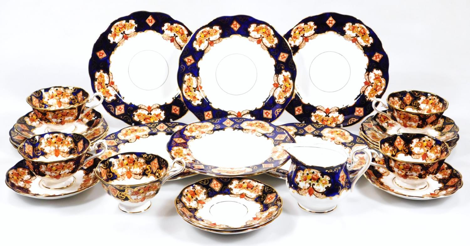 An early 20thC Royal Albert Heirloom pattern part tea service, to include plates, 17cm wide, cups,