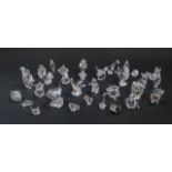 A group of Swarovski Crystal figures, including a kingfisher, squirrel, elephant, seated fox,
