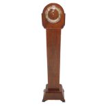 A Garrard Art Deco walnut cased grandmother clock, chapter ring, bearing Roman numerals, eight day