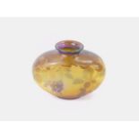 A Galle cameo style glass vase, of shouldered ovoid form, decorated in purple overlay glass with