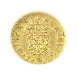 A very fine King Ferdinand VI 1754 gold half Escudo, graded by PCI within capsule, 1.7g approx.