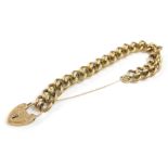 A 9ct gold fancy link bracelet, with padlock clasp, 21g.