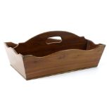 A mahogany two division cutlery box, single handle, 38cm W.