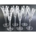 Waterford Crystal Millennium Collection Toast The Year 2000 champagne flute set, each glass 24cm