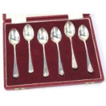 A set of six silver teaspoons, with presentation packaging stating Reproductions of Pictureback