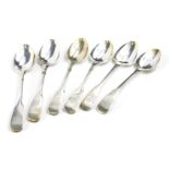 A matched set of six Georgian silver teaspoons, 3oz.