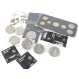 Various coin sets, commemorative crowns, etc.