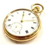 A gold plated pocket watch, marked to rear star Denison Watch Case Company Limited, numbered