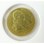 A Carlos IIII 1793 gold 2 Escudos, M.MF marked, 6.7g approx.