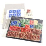 A collection of unmounted stamps, Edward VIII ½d to 2½d, to include sheet of six with perforations.