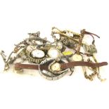 A quantity of wristwatches, to include marcasite set ladies wristwatches, loose watch heads, gold