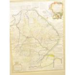 After Emanuel Bowen. An Accurate Map Of Lincolnshire Divided Into Its Wapontakes, later coloured,