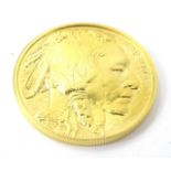 A 2013 fine gold United States Buffalo 50 dollar, 1oz.