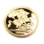 A Royal Mint 2003 United Kingdom gold proof half sovereign, in original packaging and presentation