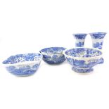 A quantity of Copeland Spode Italian blue printed ceramics, to include a pair of vases, bowls etc.